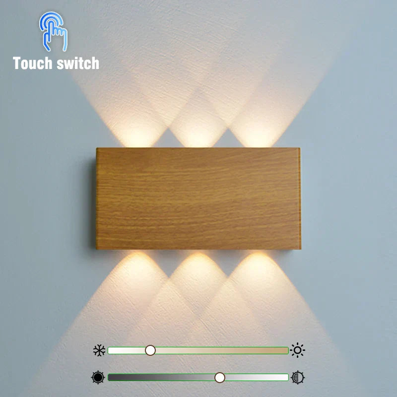 Lume da Parete Ricaricabile LumiBlock | Design Minimalista Effetto Legno | Meowbutter