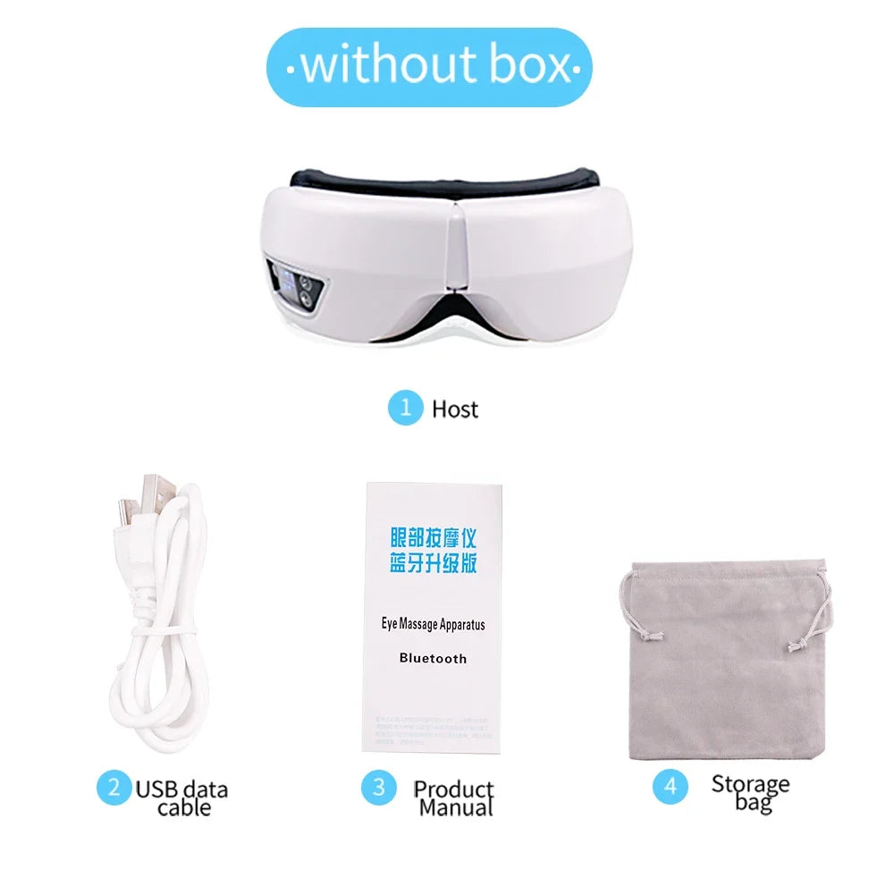 Ögonmassager - 6D luftkuddekompression - Bluetooth-musik - 4 lägen - 1200mAh | meowbutter
