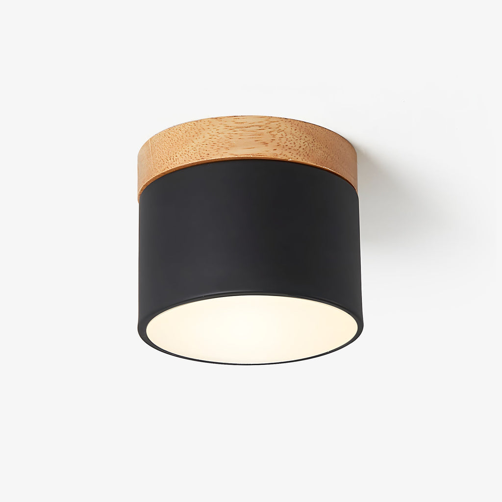 Nordic Style Ceiling Lamp With Wood And Metal Adjustable Beam