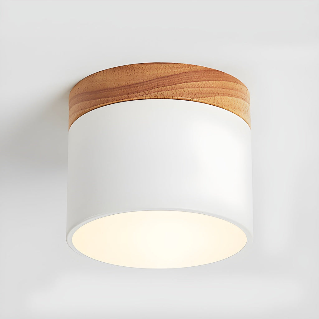 Nordic Style Ceiling Lamp With Wood And Metal Adjustable Beam