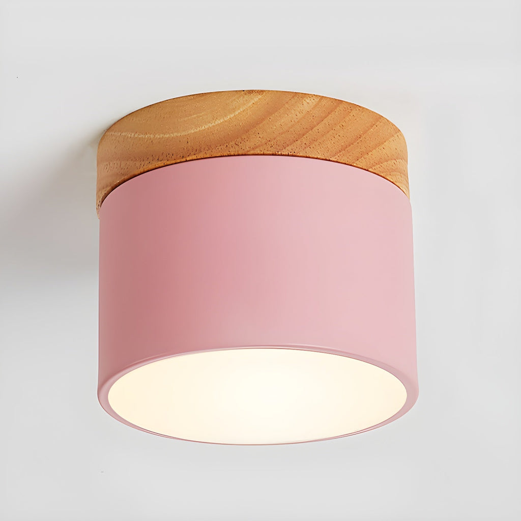 Nordic Style Ceiling Lamp With Wood And Metal Adjustable Beam