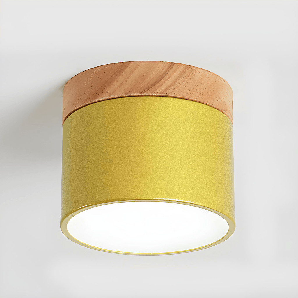 Nordic Style Ceiling Lamp With Wood And Metal Adjustable Beam
