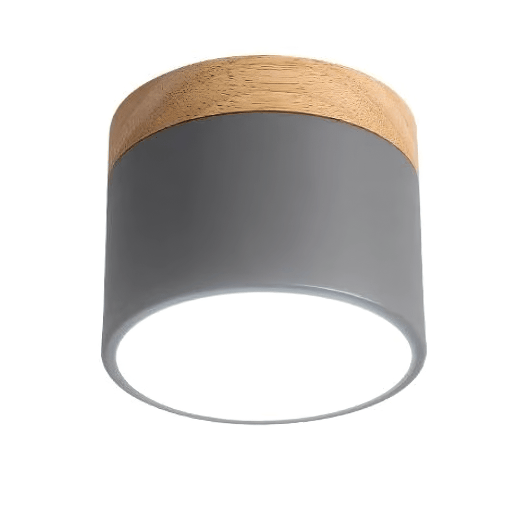 Nordic Style Ceiling Lamp With Wood And Metal Adjustable Beam