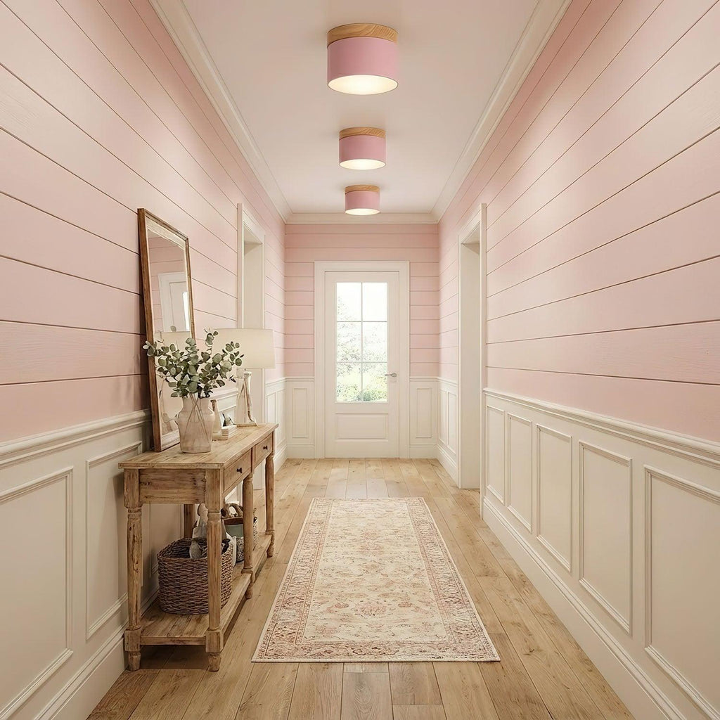Nordic Style Ceiling Lamp With Wood And Metal Adjustable Beam