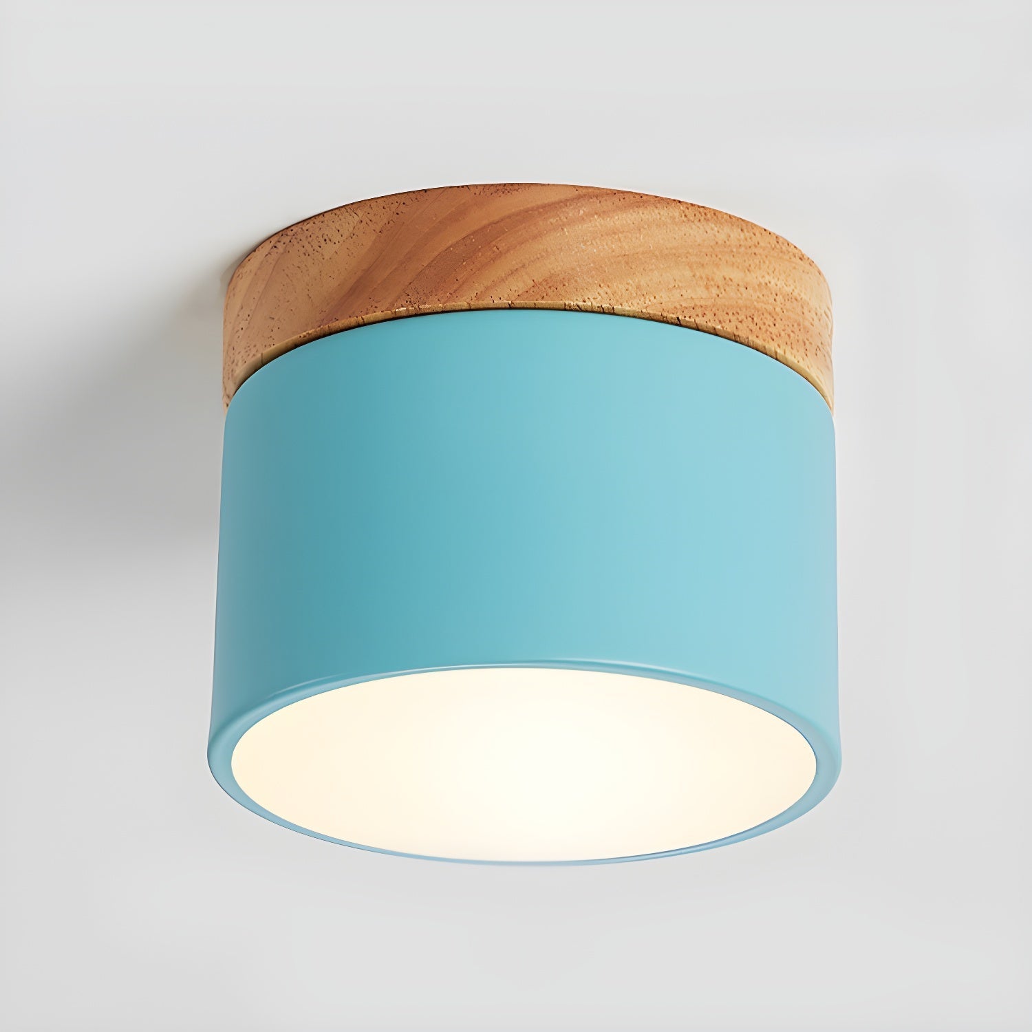 Nordic Style Ceiling Lamp With Wood And Metal Adjustable Beam