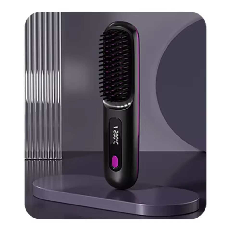 Tragbare Haarstyling-Bürste – kabelloses, wiederaufladbares Design – glattes Styling-Werkzeug | meowbutter