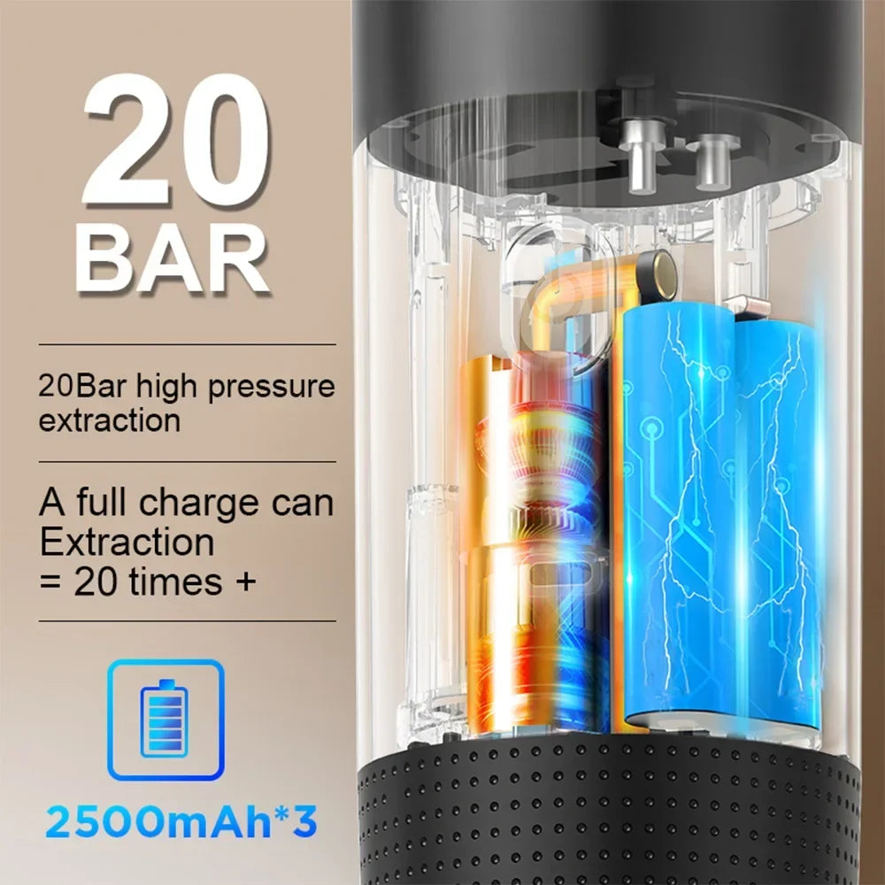 Machine à café espresso portable - Voiture et maison - Adaptateur 8g - Acier inoxydable - 4 couleurs | meowbutter