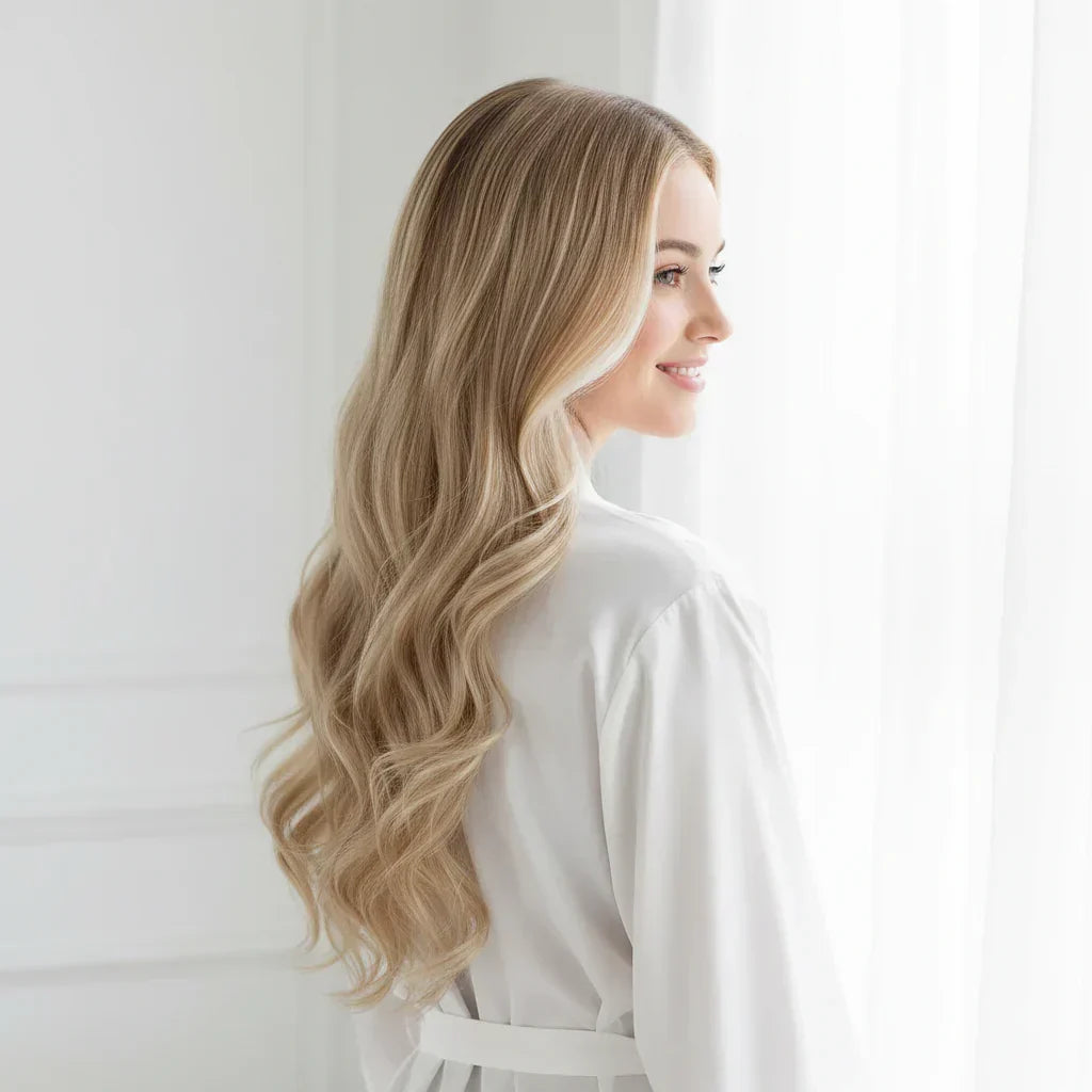 Remy Hair Extensions — Long Wavy Clip-In Texture, Even Weight Distribution