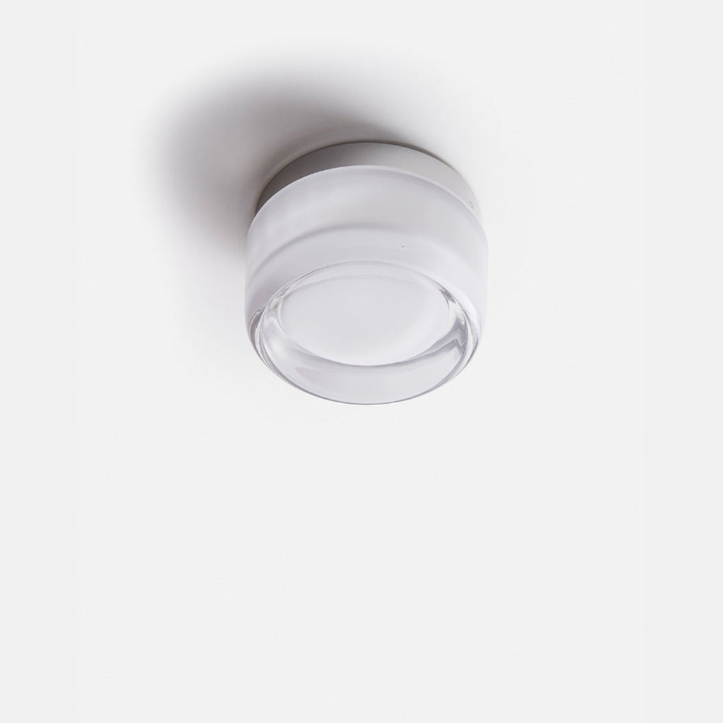 Dimple LED-væglampe — tekstureret glas, diameter på 10–12cm