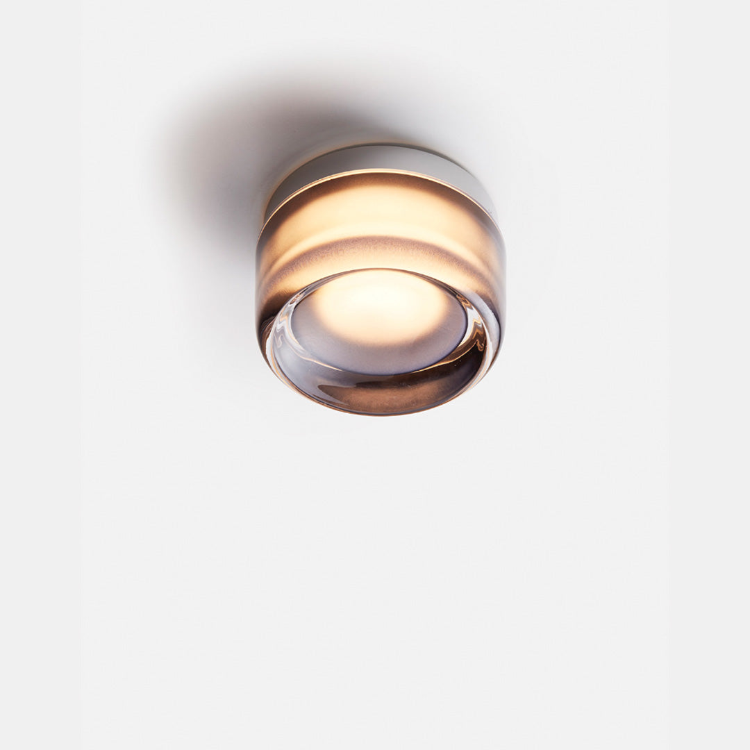 Dimple LED-væglampe — tekstureret glas, diameter på 10–12cm