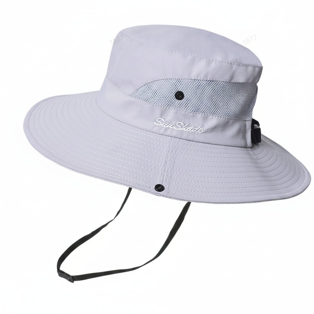 Cappello da esterno a tesa larga con design in rete traspirante | meowbutter