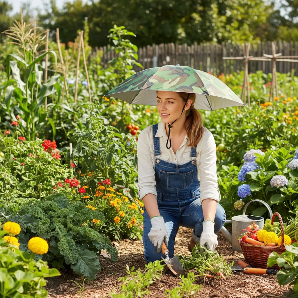 Cappello-ombrello leggero e a mani libere, progettato per proteggerti dal sole all’aperto | meowbutter