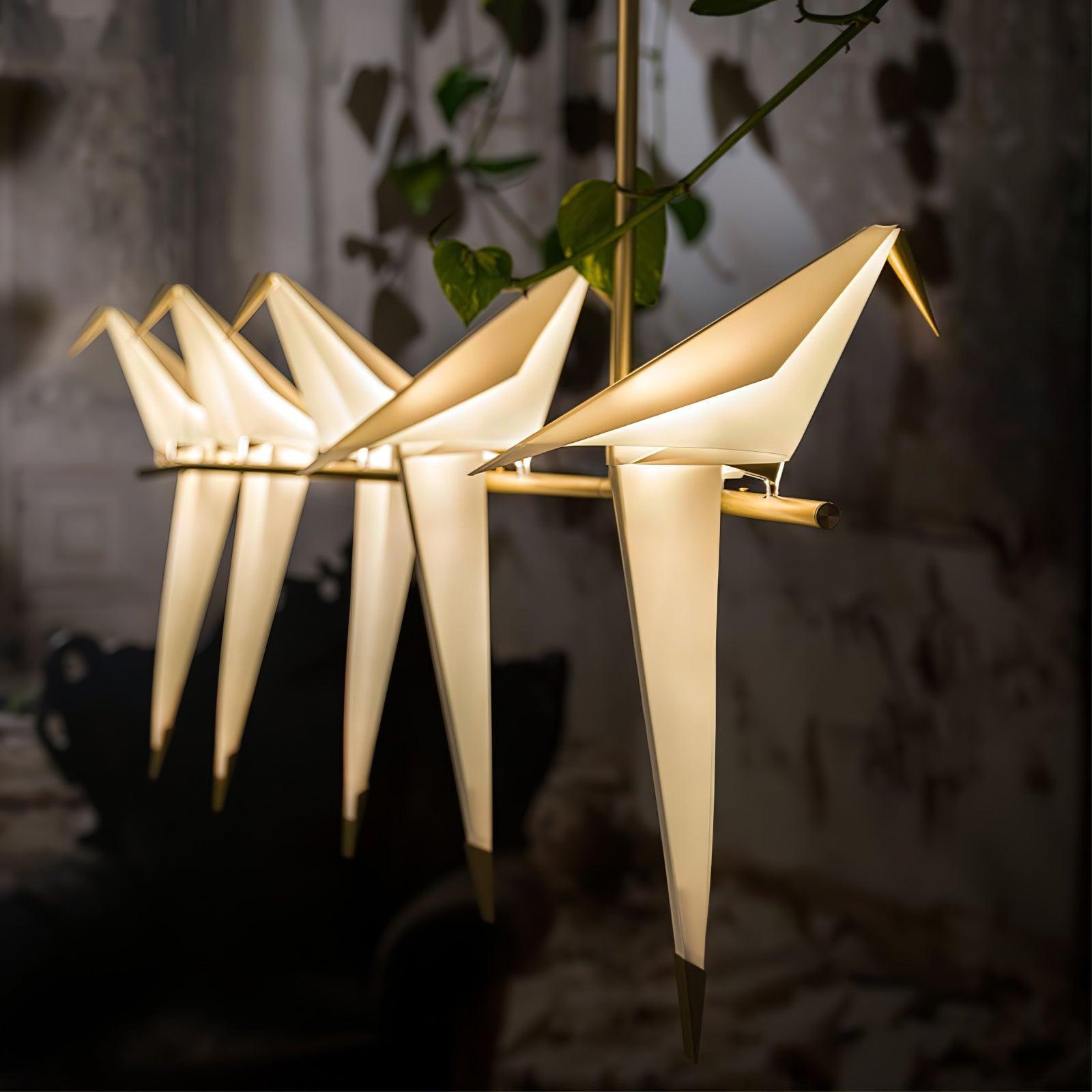 Gold Sculptural Chandelier In Acrylic And Metal, Adjustable And Dimmable