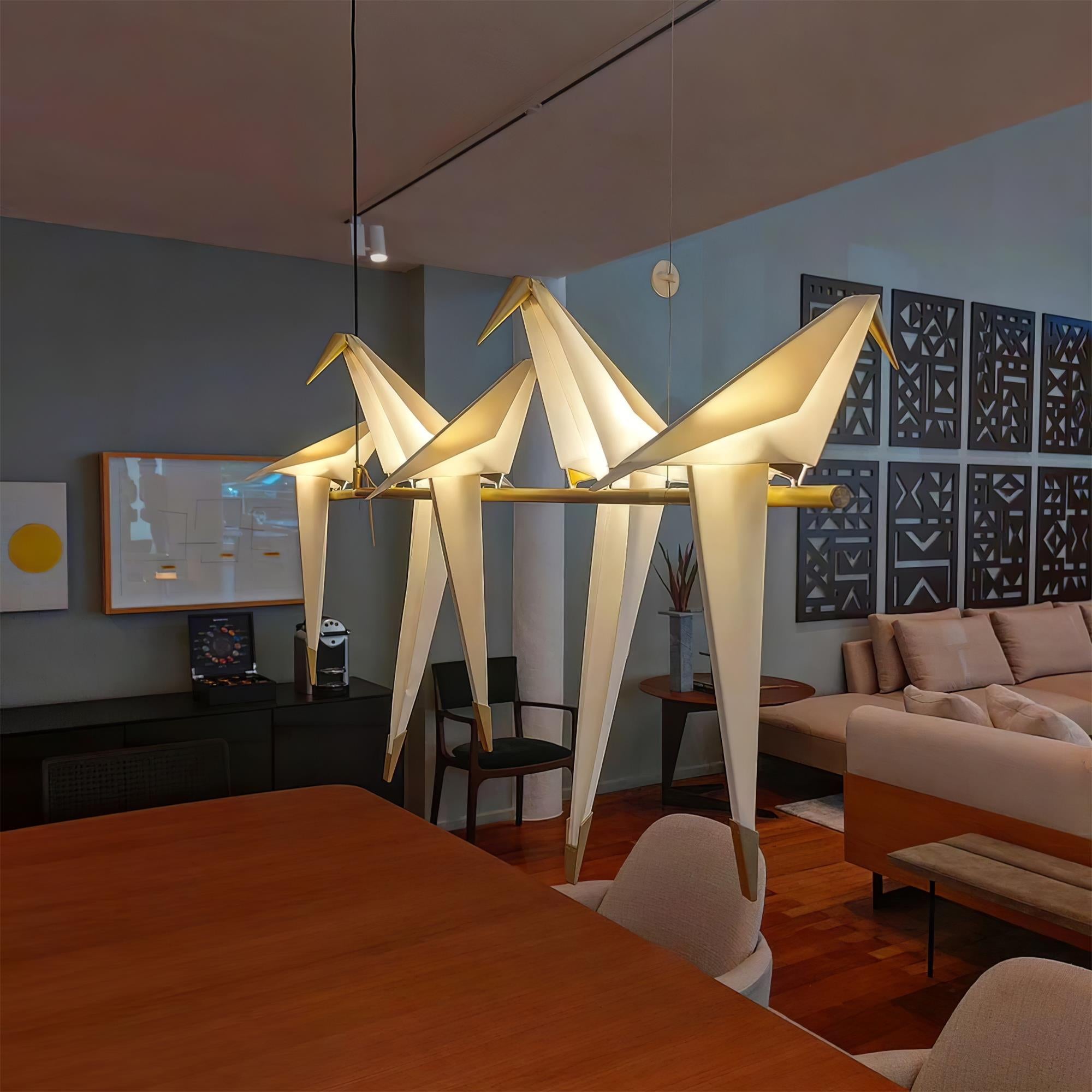Gold Sculptural Chandelier In Acrylic And Metal, Adjustable And Dimmable