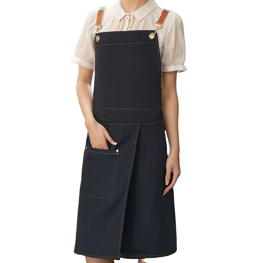 WorkEase Heavy-Duty Waterproof Canvas Apron — Split Skirt Pockets