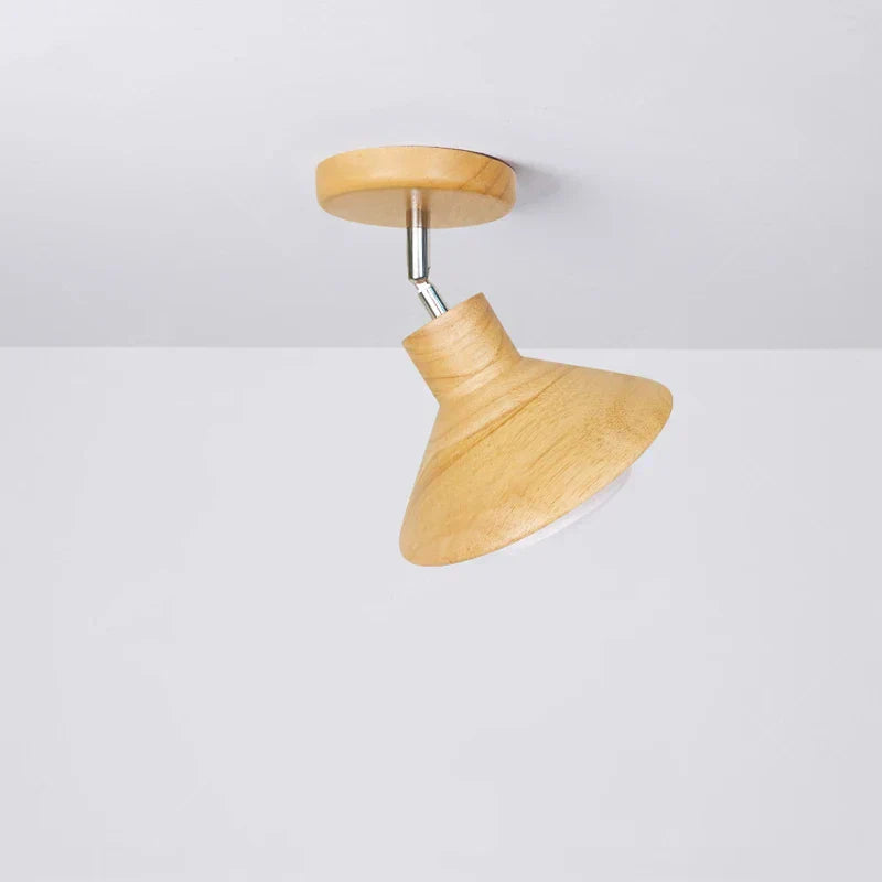 NordicWood Ceiling Lamp | Natural Timber Cone Design | Meowbutter