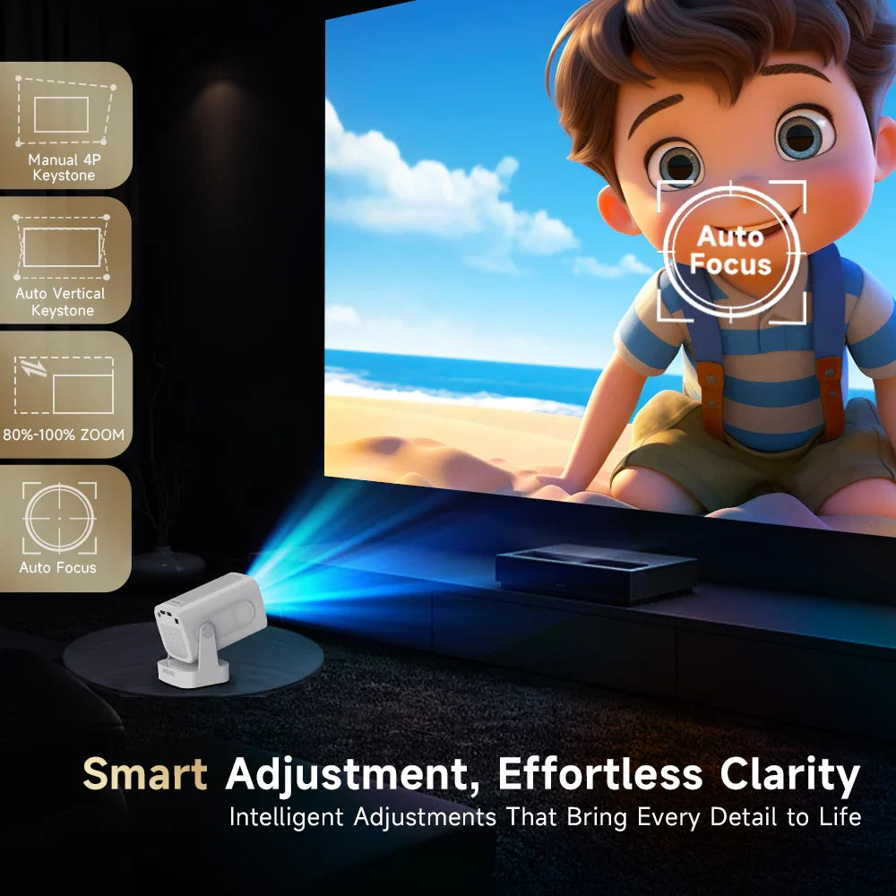 Smart 4K Projector with Auto Focus & Voice Control