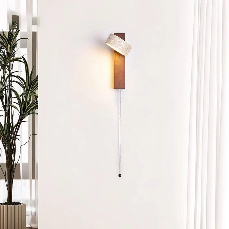 Éclat Wall Lamp | French Wabi-Sabi Headboard Light with Pull Switch | Meowbutter