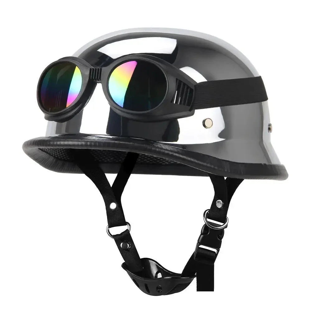 DOT-certificeret halv hjelm retro motorcykel - Meowbutter