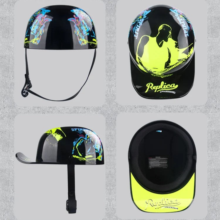 Casco de motocicleta vintage medio - Meowbutter