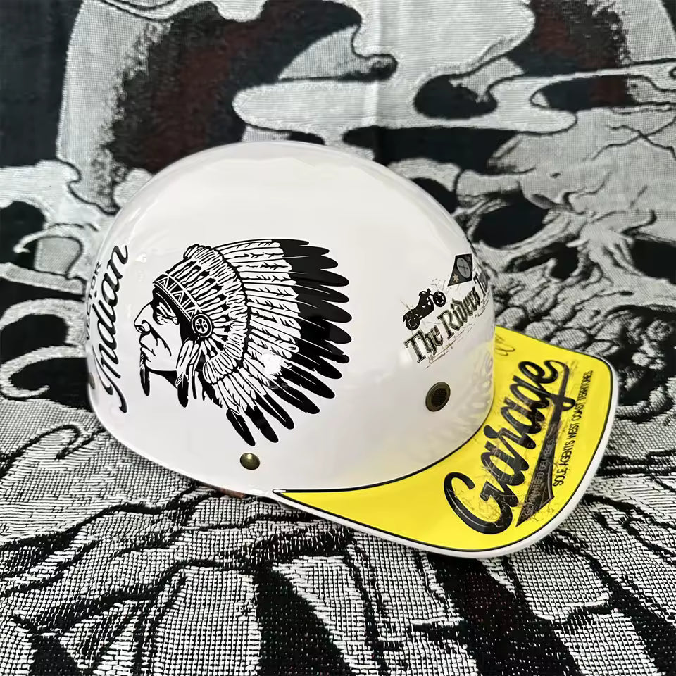 Retro 90s Half Helmet – Vintage Street Rider Style - Meowbutter