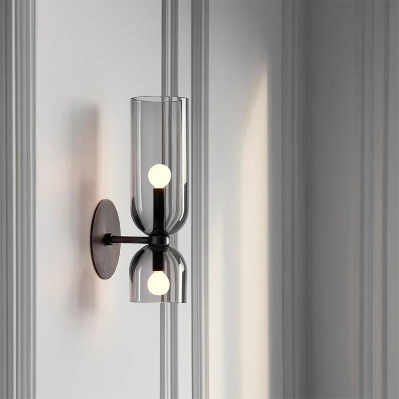 Lampada da parete in vetro nordico | Design a tubo fumé | Meowbutter