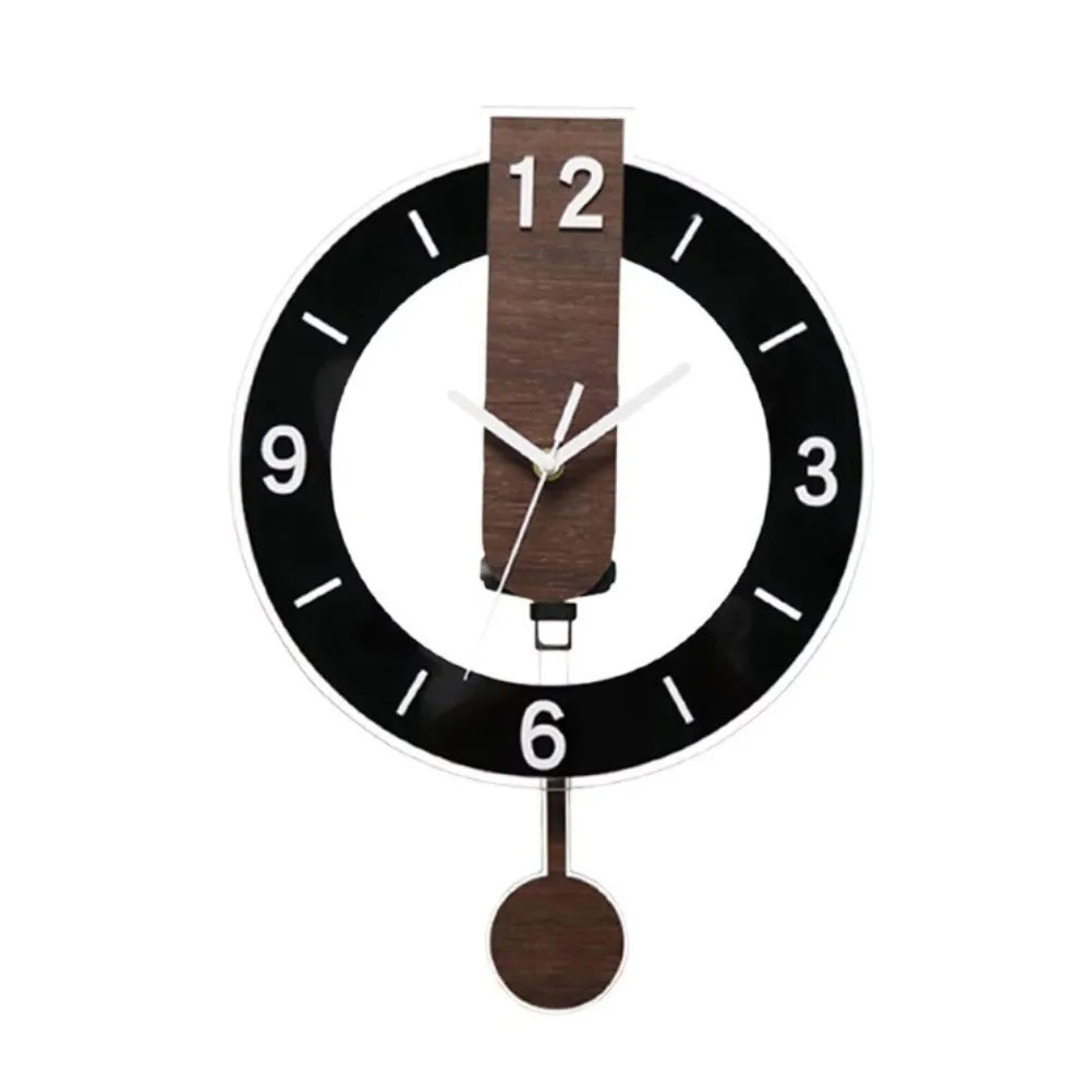 Minimalist Pendulum Wall Clock | Modern Acrylic & Wood Design | Meowbutter