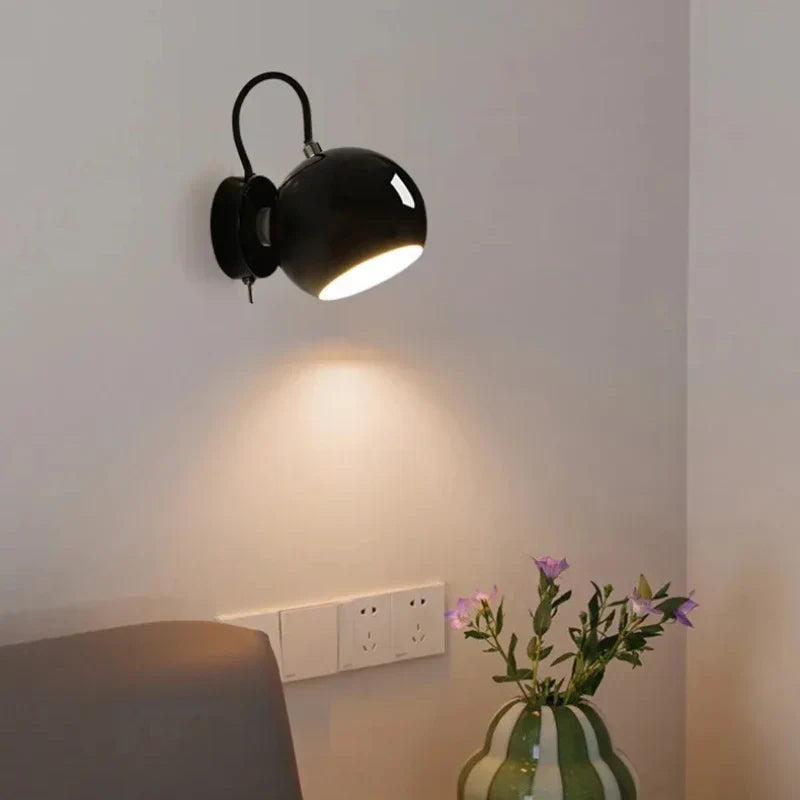 Nordic Cream Wall Lamp | Adjustable Dome Light | Meowbutter