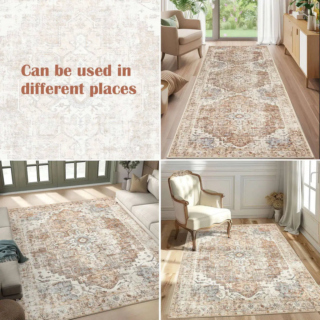 Heritage Medaillon Teppich | Faltbarer, rutschfester Teppich im orientalischen Stil | Meowbutter