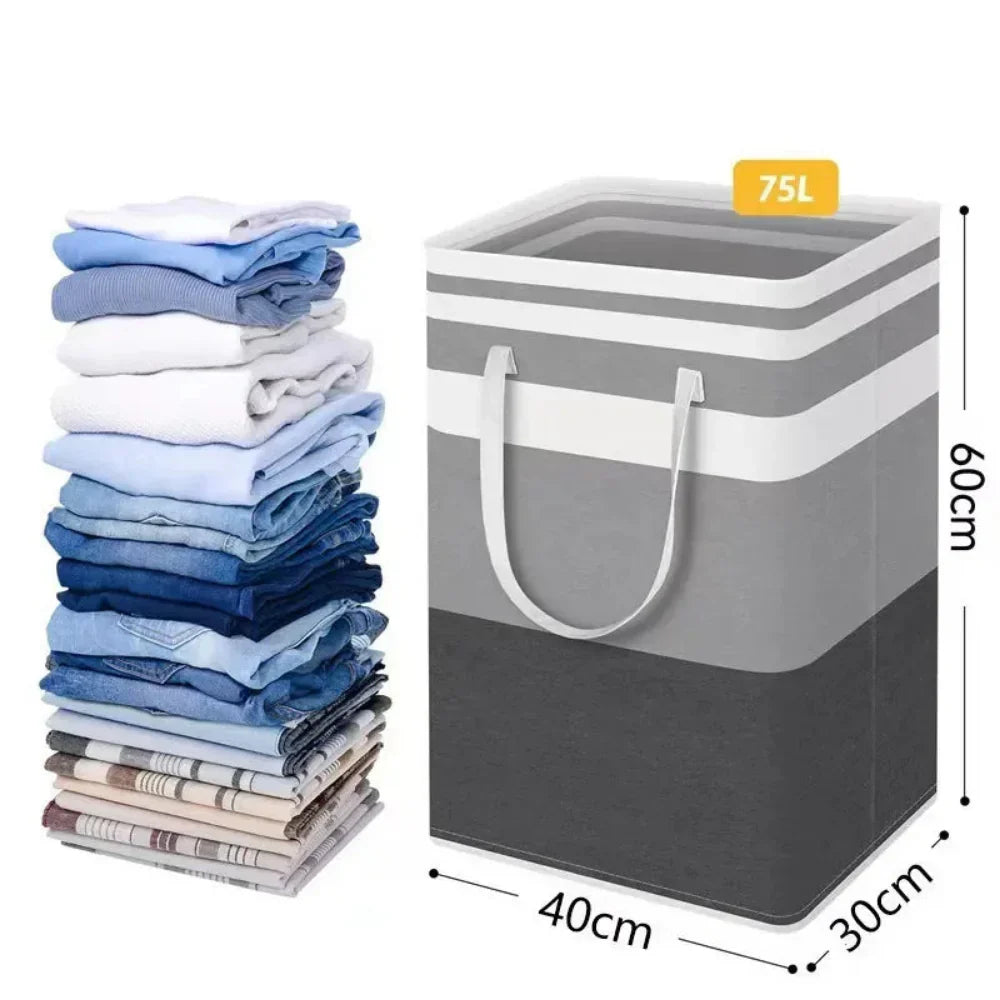 Lauva | Cesto de roupa suja impermeável de 75 L | Cesto de tecido dobrável para roupa com pegas | Meowbutter