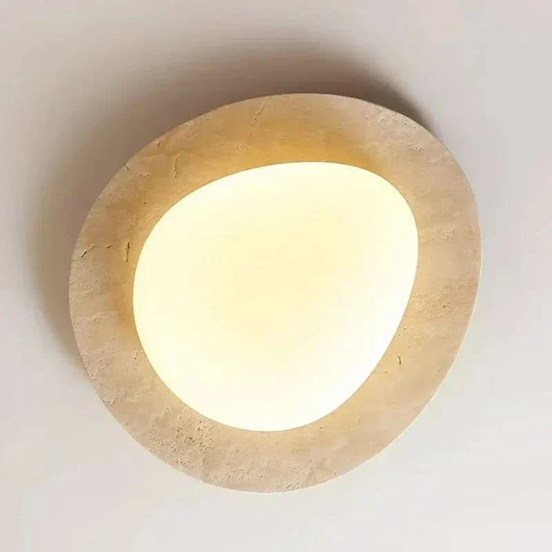 Wabi-Sabi-Deckenleuchte aus Naturstein mit LED | meowbutter