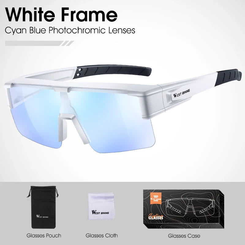 Óculos de Ciclismo WEST BIKING Fotocromáticos com Proteção UV400 - Meowbutter