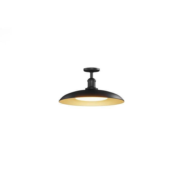 Lampada da soffitto rotonda semi-incassata impermeabile per esterni in acciaio carbonizzato