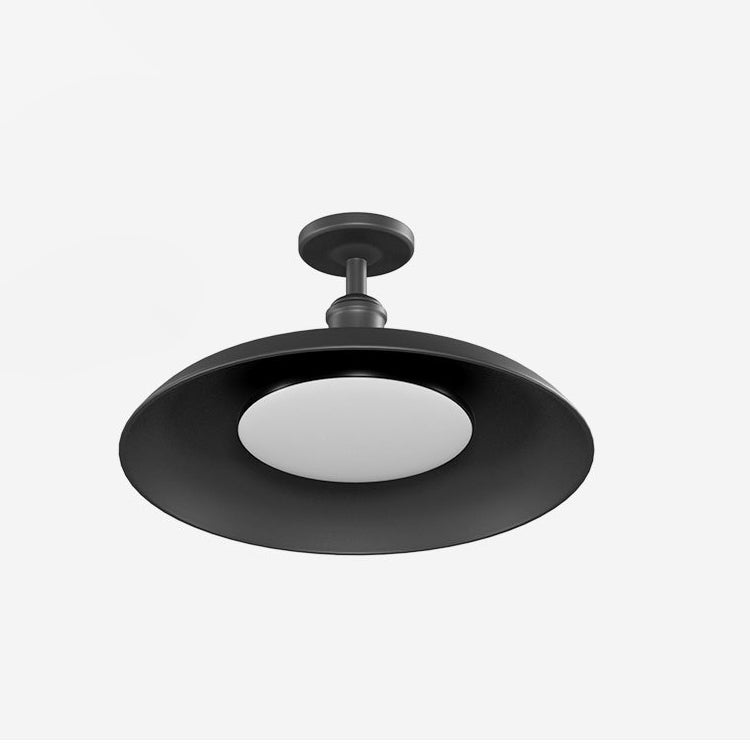 Lampada da soffitto rotonda semi-incassata impermeabile per esterni in acciaio carbonizzato