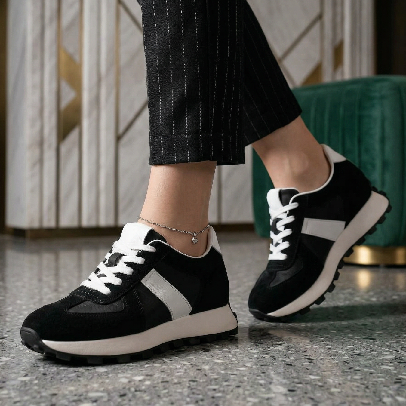 Sentry Womens Sneaker With 9cm Hidden Lift Classic Design