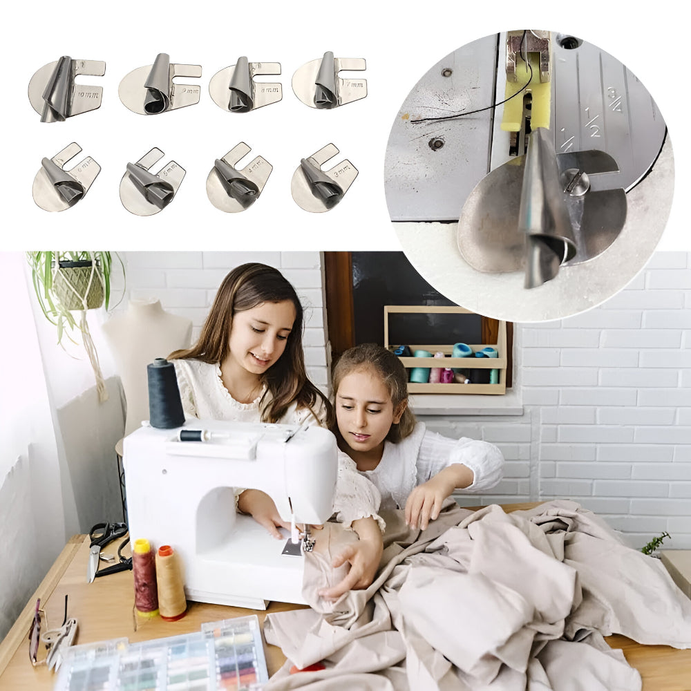 Sewing Hemmer Foot Stainless Steel Rolled Hem Tool Set | Meowbutter