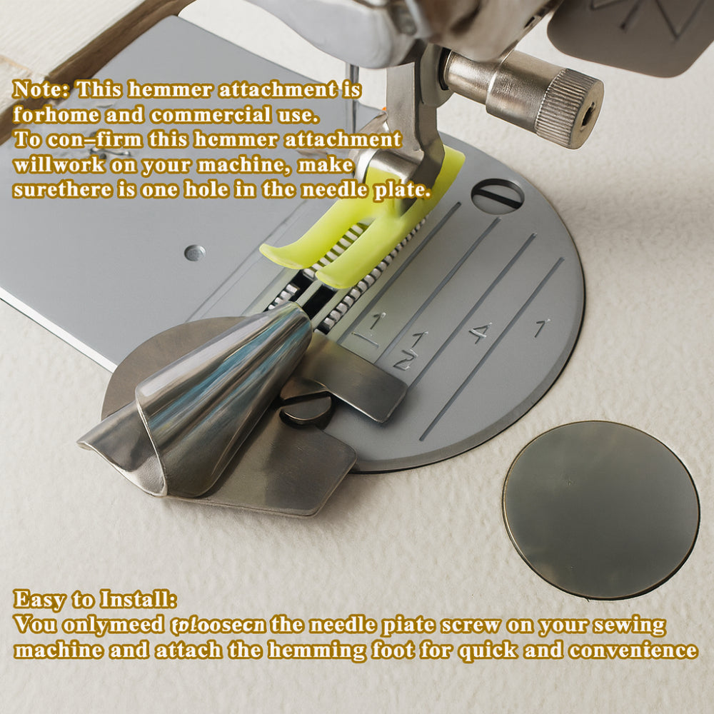 Sewing Hemmer Foot Stainless Steel Rolled Hem Tool Set | Meowbutter