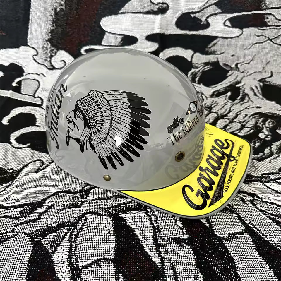 Retro 90s Half Helmet – Vintage Street Rider Style - Meowbutter