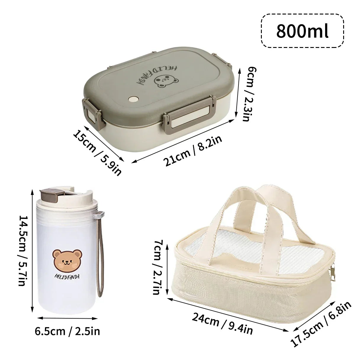FreshMate Bento-låda med tre fack och läckagesäkert lock — 800ml