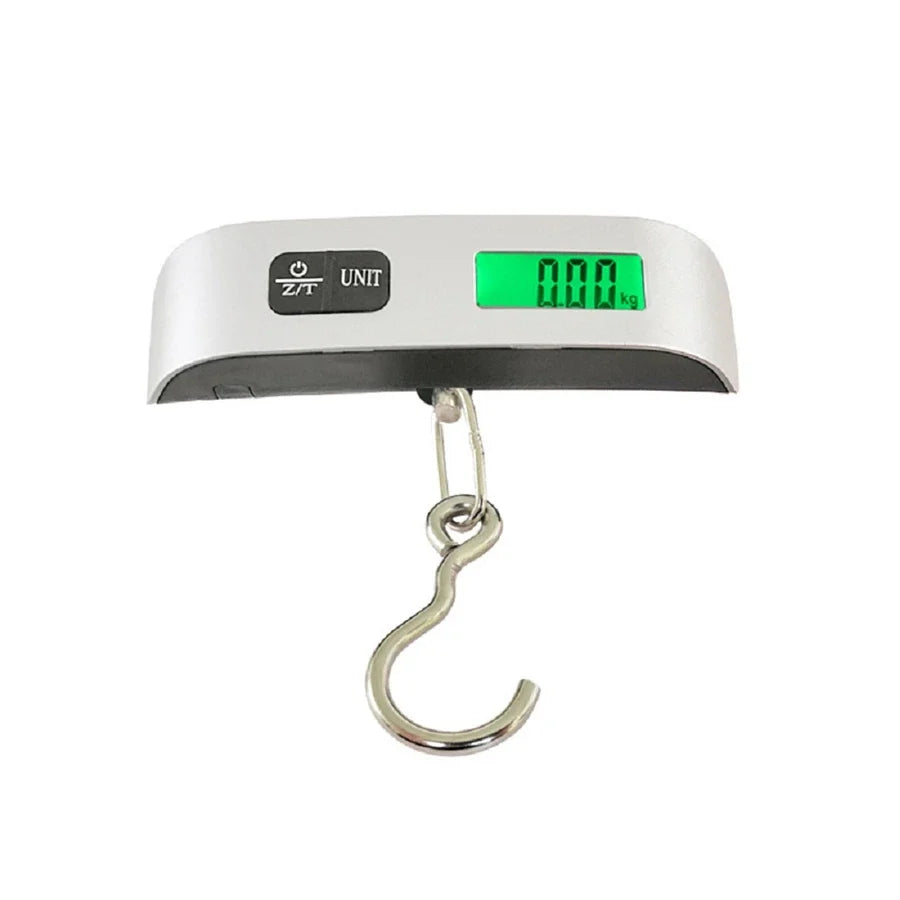 Digitální váha na zavazadla - kapacita 50 kg - přesnost 50 g - LCD displej - páskový a háčkový typ | meowbutter
