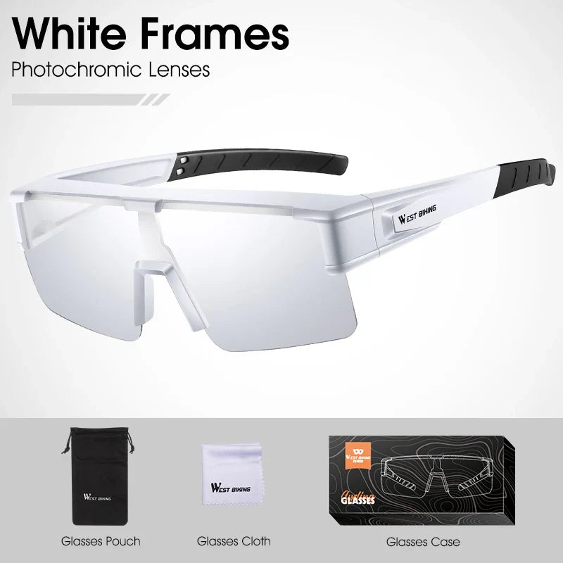 Óculos de Ciclismo WEST BIKING Fotocromáticos com Proteção UV400 - Meowbutter