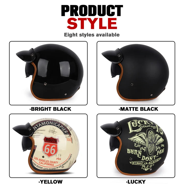 Casco de motocicleta vintage abierto - Meowbutter