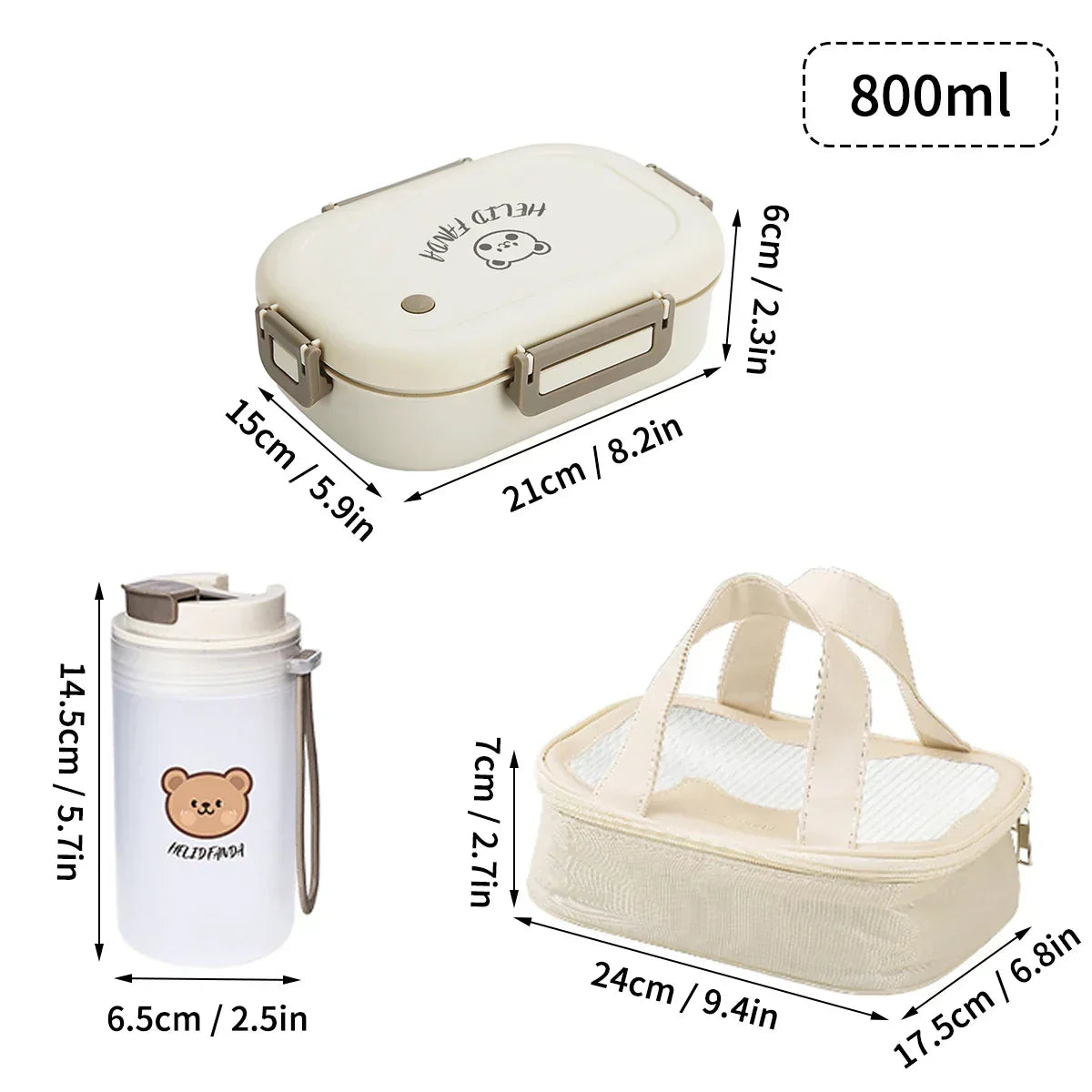 FreshMate Bento-låda med tre fack och läckagesäkert lock — 800ml