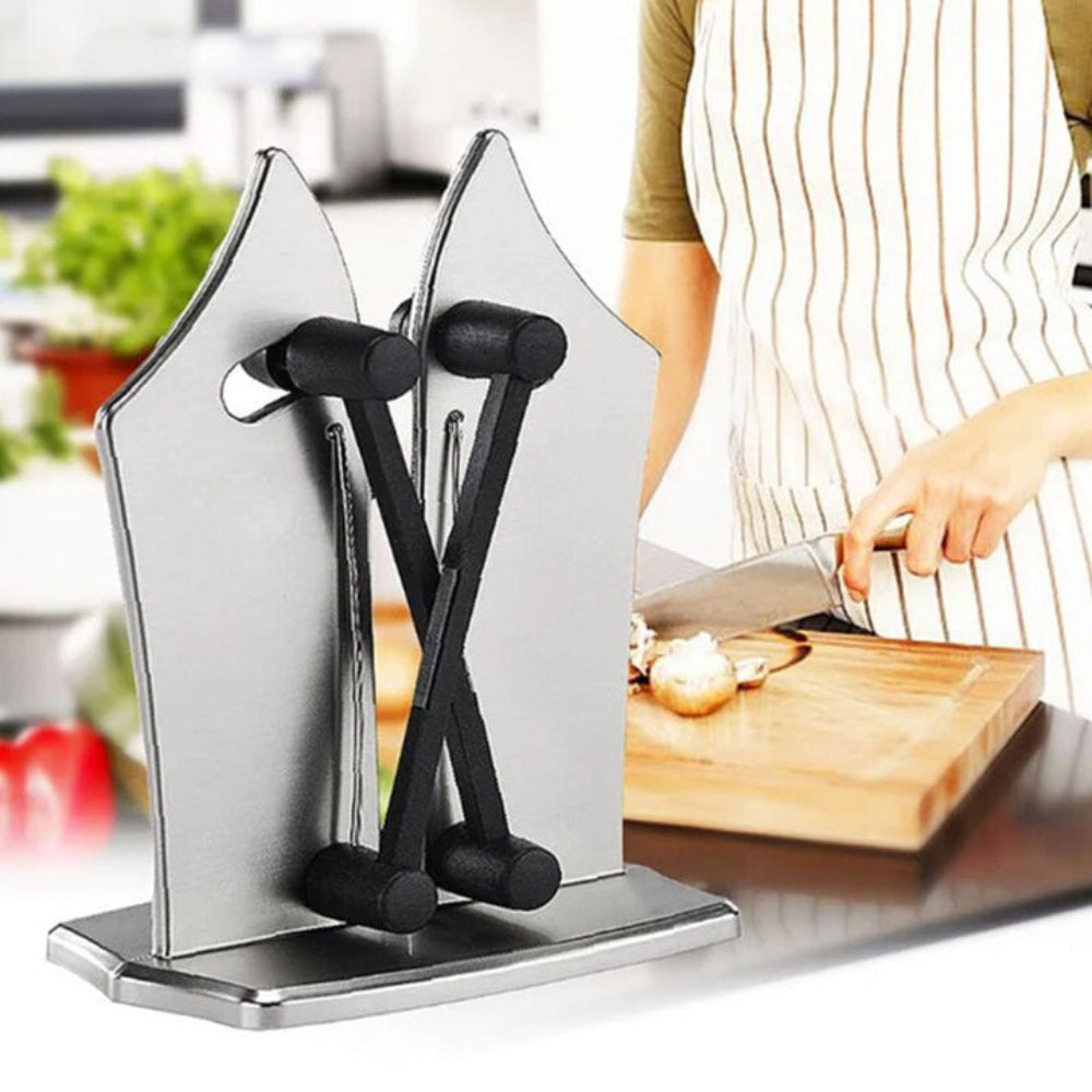 Manual Countertop Knife Sharpener — Guided Stroke Design