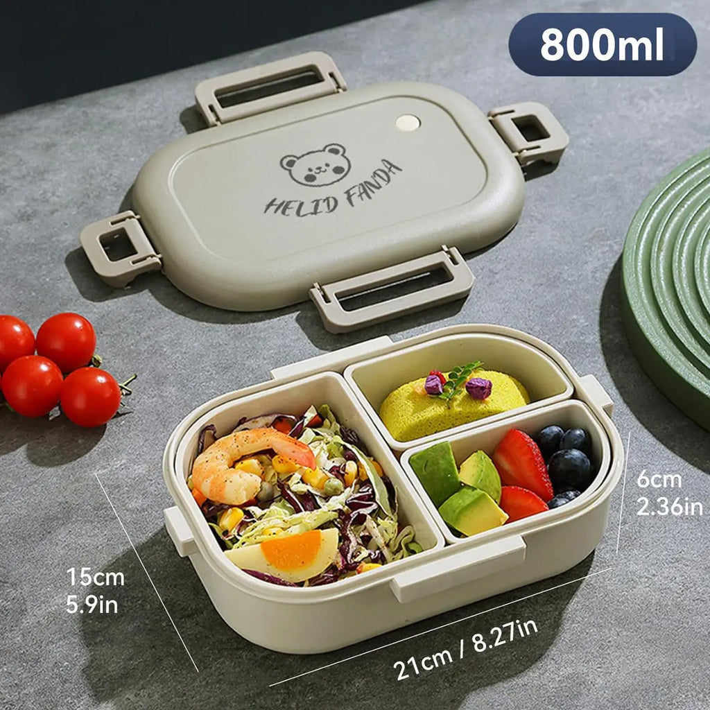 FreshMate Bento-låda med tre fack och läckagesäkert lock — 800ml