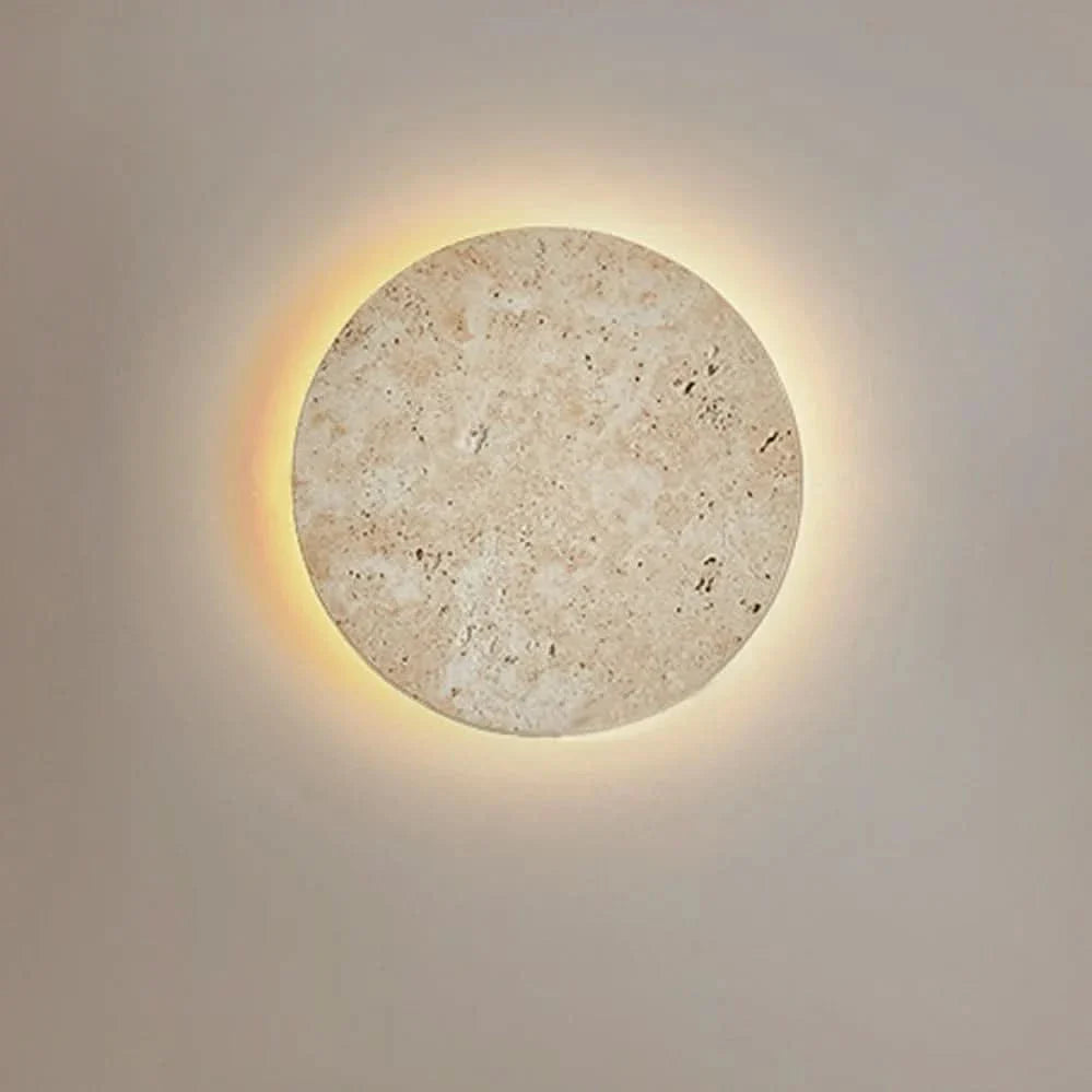 Luz de pared LED de travertino amarillo Wabi Sabi | meowbutter