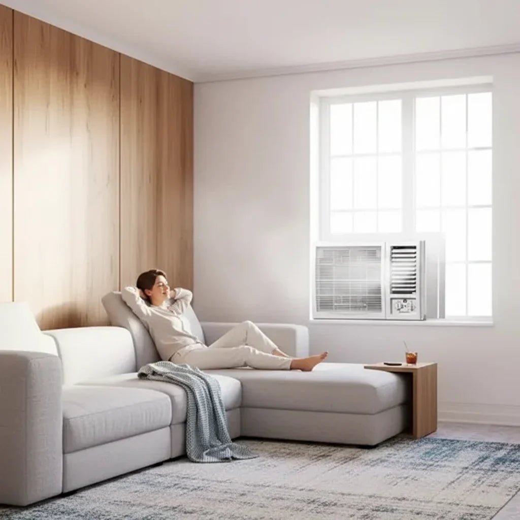 Kompaktní přenosná klimatizace s výkonem 5000 BTU — pokrytí 150 Sq Ft