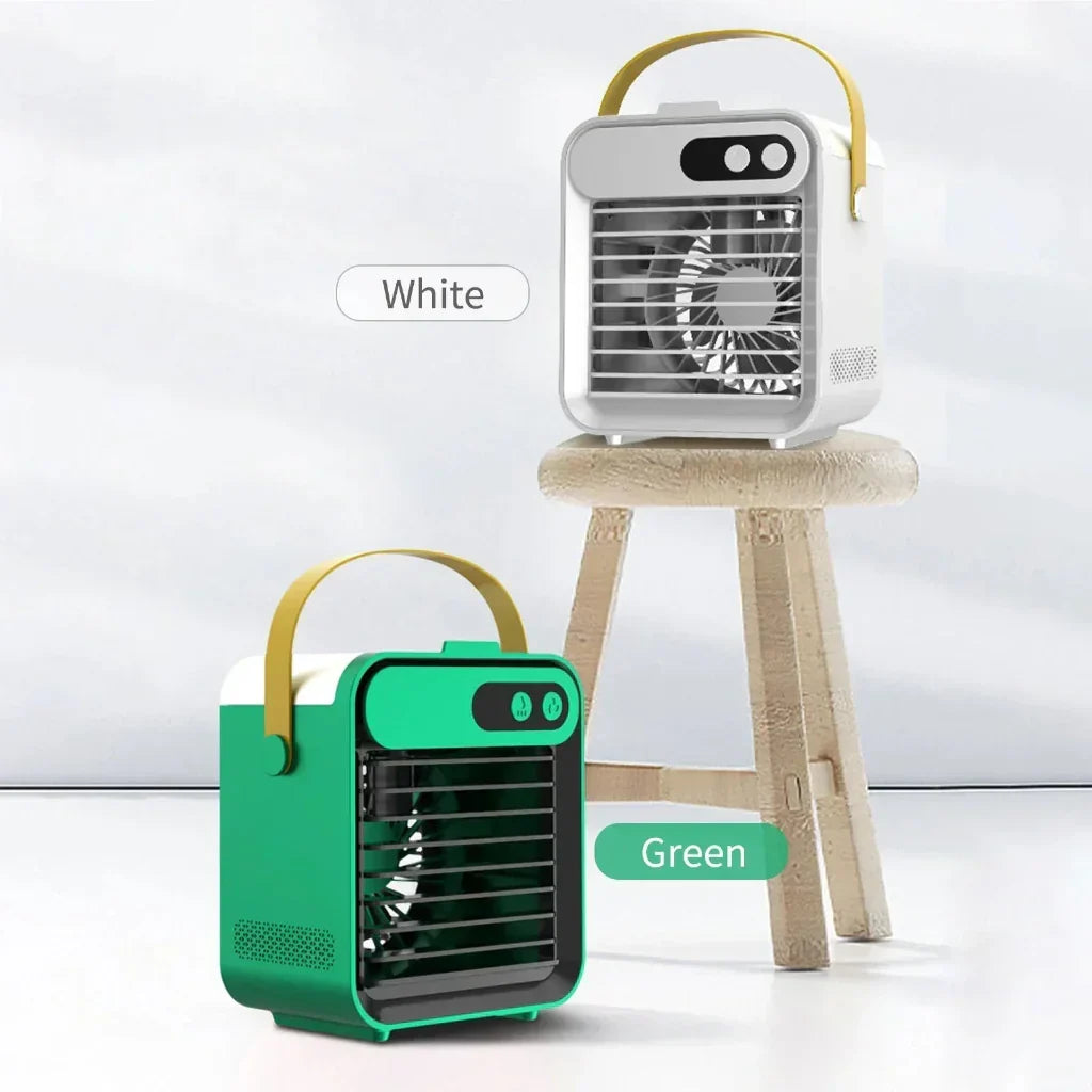 Răcitor de aer portabil compact — umidificator cu pulverizare integrat și ventilator de răcire