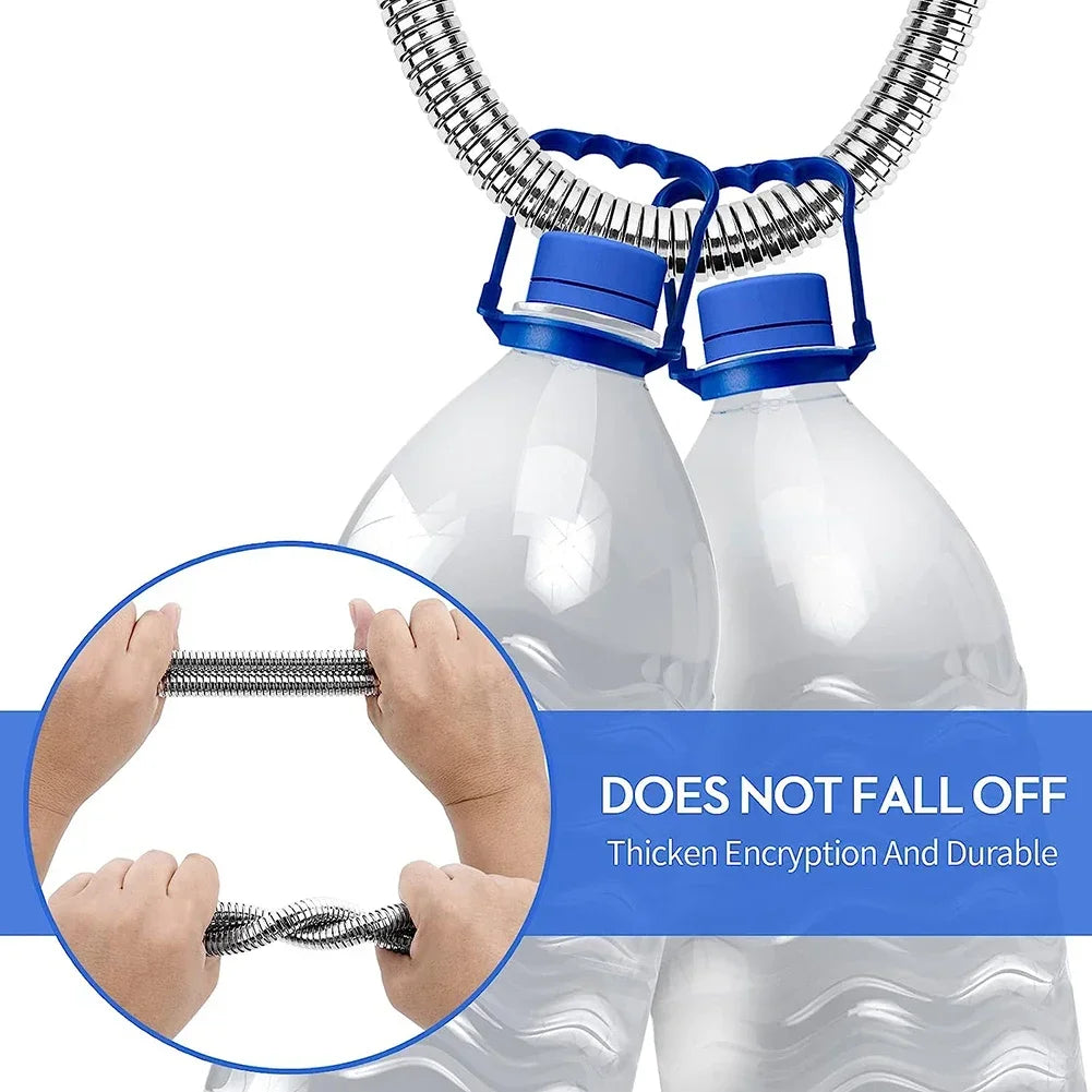 Shower Hose Extension - 2m Stainless Steel - Flexible Bathroom Water Pipe | meowbutter