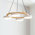 Sienna Bird Circular Chandelier — Wood Frame, Handcrafted Birds, Nature-Inspired LED Light
